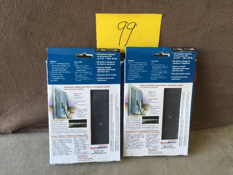lot 99 image: Lot of 2 Quake Hold Flat Screen Safety Straps New