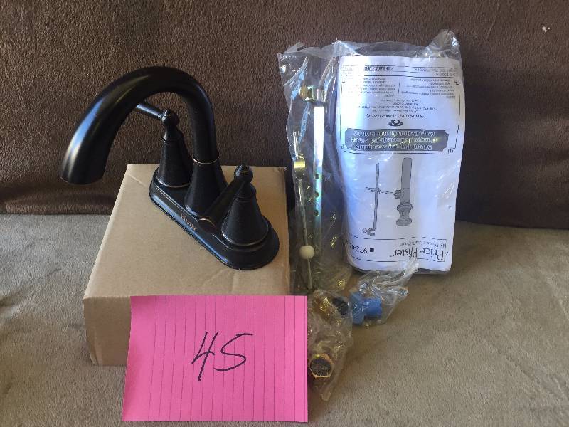 lot 45 image: Pfister Saxton 4 in. Centerset 2-Handle High-Arc Bathroom Faucet in Tuscan Bronze New