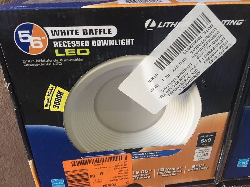 lot 50 image: Lot of 4 Recessed Downlight LED Lights