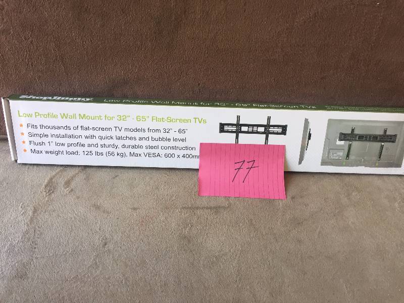 lot 77 image: Low Profile Wall Mount 32 - 65 Flat Screen TV NEW