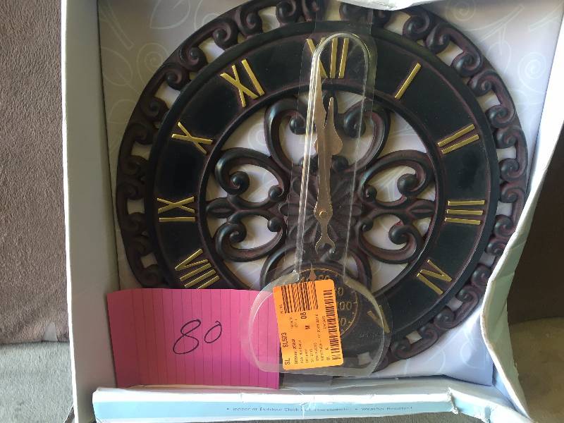 lot 80 image: Acurite My Backyard Weather Open Frame 14 Analog Clock Thermometer Combo