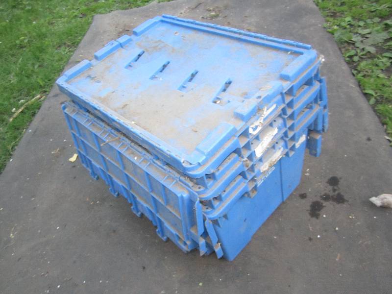 lot 196 image: 3 plastic totes...