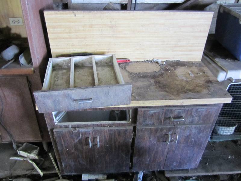 lot 201 image: Double sided work table...