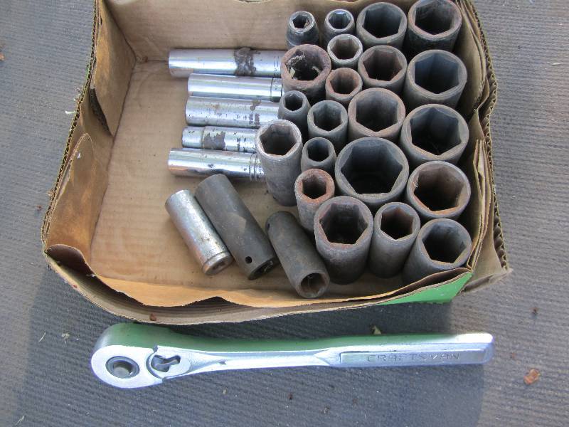 lot 244 image: Lot of 2 drive deep sockets, most...