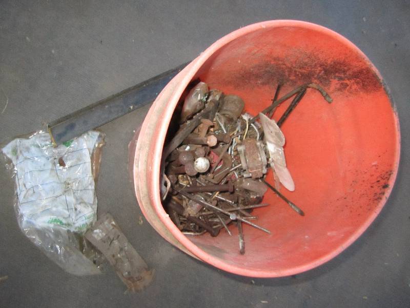lot 282 image: Bucket of nails bolts and more...
