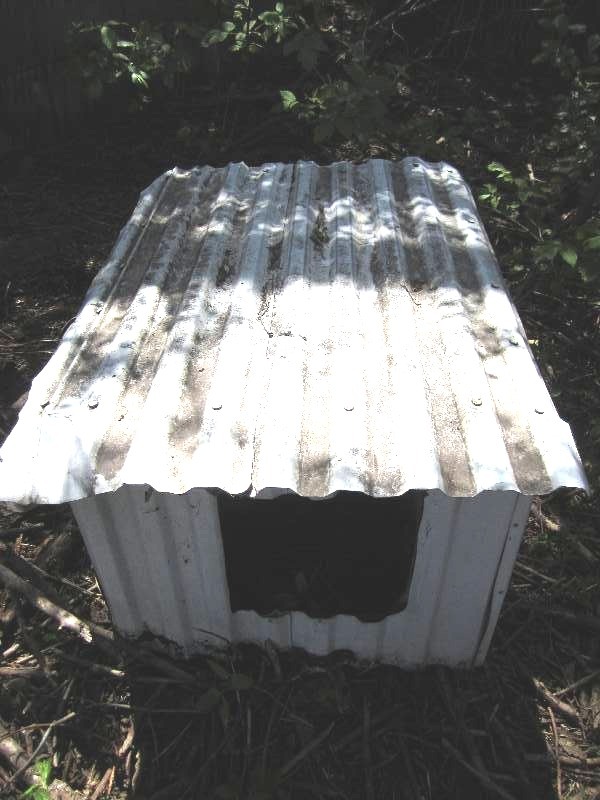 lot 400 image: Metal pet house, 3 x 2 feet...