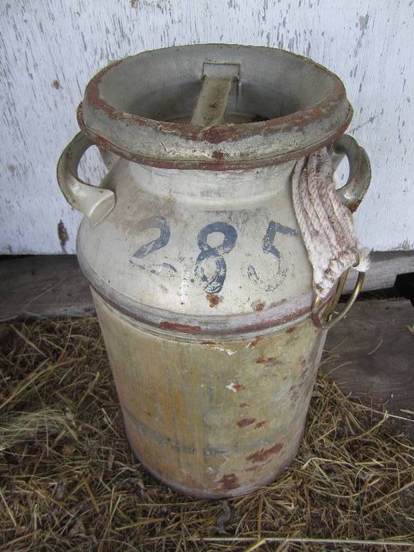 lot 408 image: Milk can with lid...