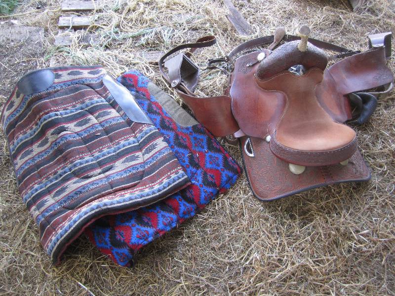 lot 447 image: Nice Leather saddle with 2 pads...