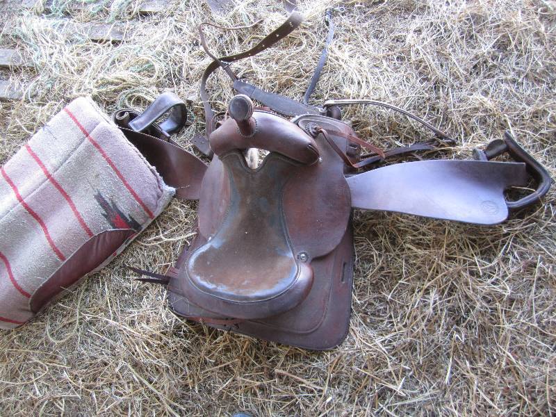 lot 448 image: Nice leather saddle with pad...
