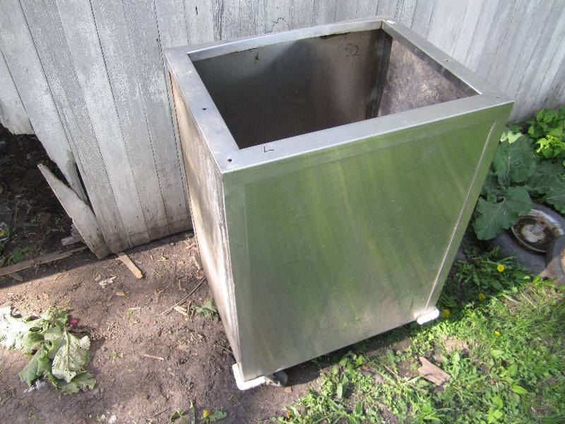 lot 452 image: Stainless steel cart on wheels with...