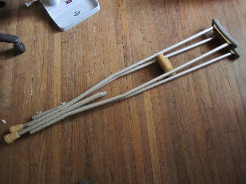 lot 81 image: Pair of crutches...