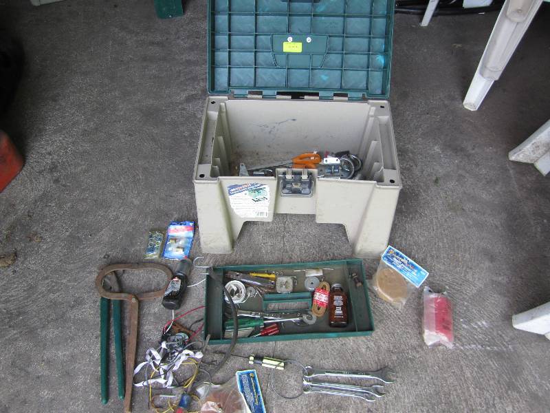 lot 614 image: Step stool tool box with tools...
