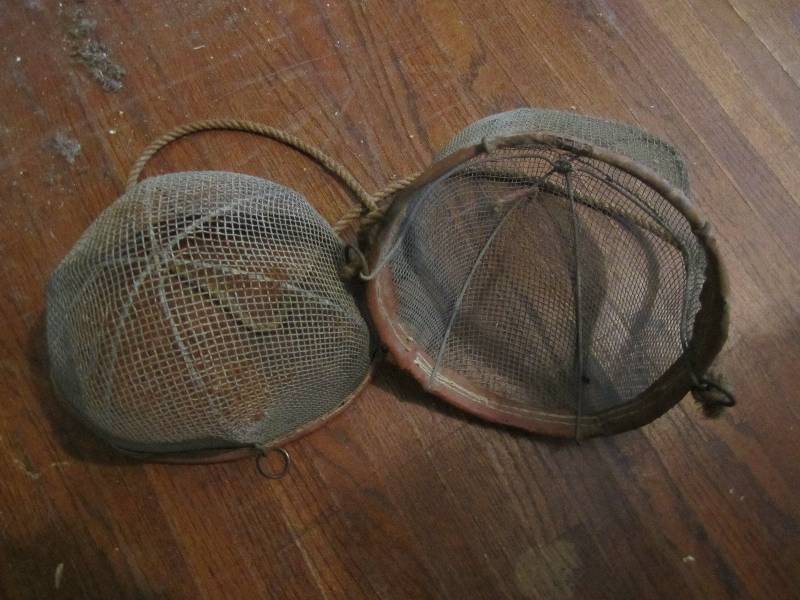 lot 564 image: 2 vintage metal mesh baskets...
