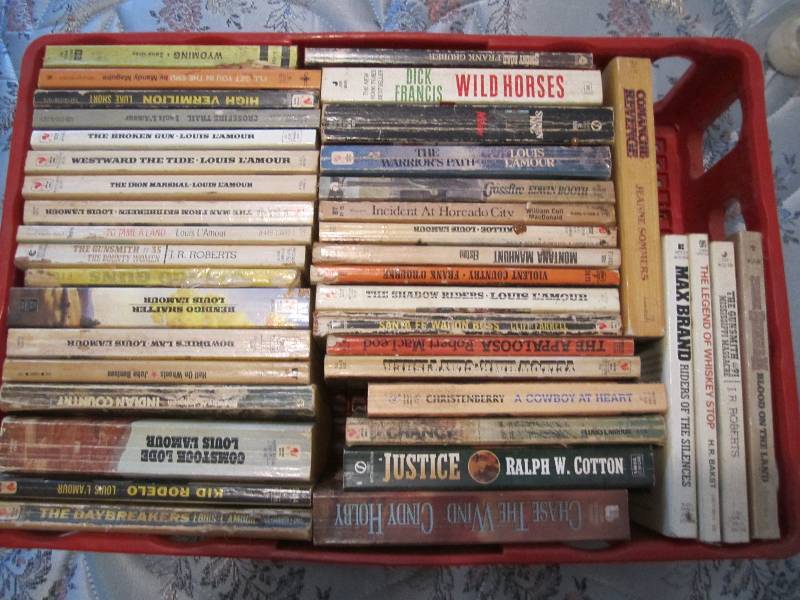 lot 579 image: Box of Western paperbacks...