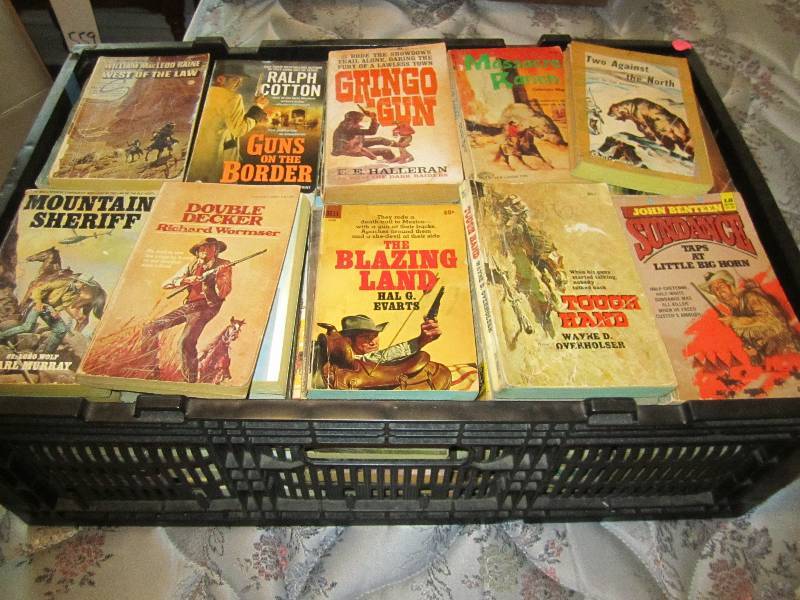 lot 581 image: Box of vintage Western novels...