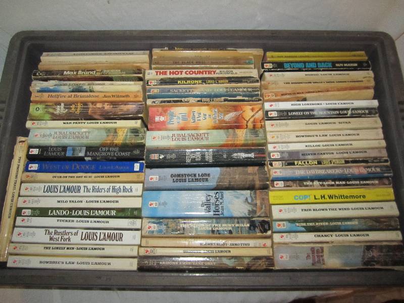 lot 662 image: Plastic crate of paperbacks...