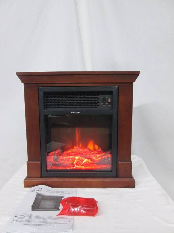 Dunbar Compact Electric Fireplace Heater - Dark Brown