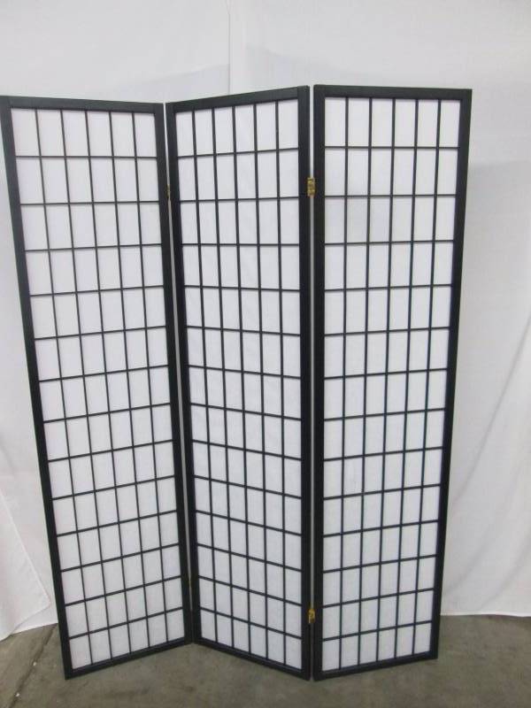 Alcove 3-Panel Folding Screen - Black