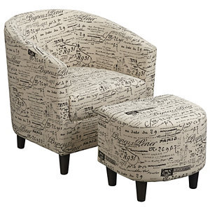 Script Chair with Ottoman