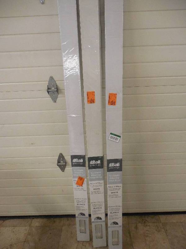 lot 52 image: (3) White 1 in. Light Filtering Vinyl Blind - 30 in. W x 64 in. L