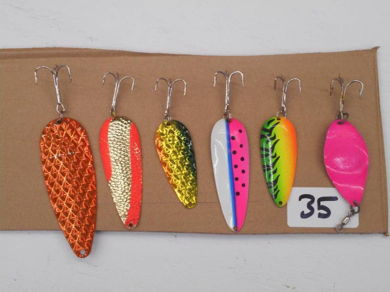 lot 35 image: Lot Of (6) Assorted Spoon Lures ...