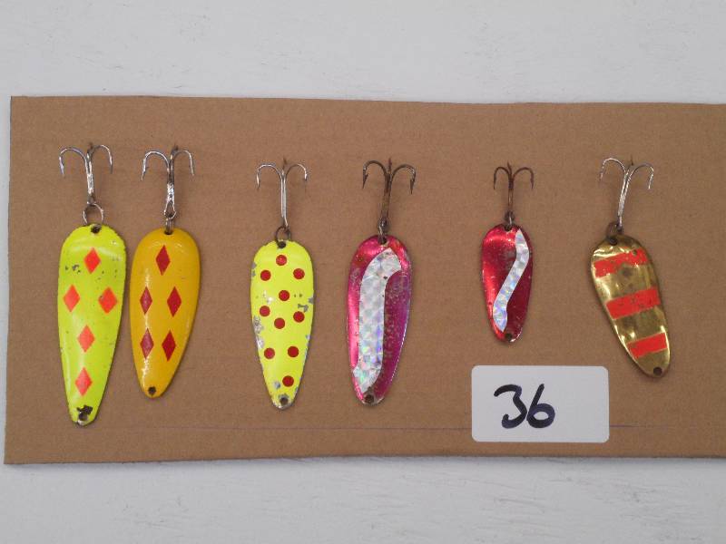 lot 36 image: Lot Of (6) Assorted Spoon Lures ...