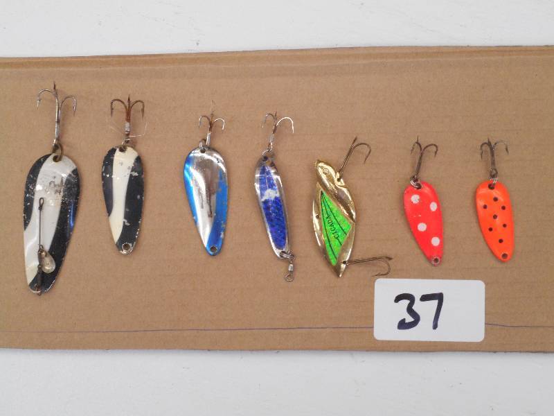 lot 37 image: Lot Of (7) Assorted Spoon Lures ...