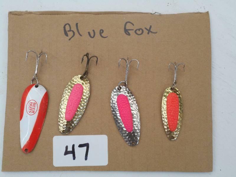 lot 47 image: Lot Of (4) Blue Fox Spoon Lures ...