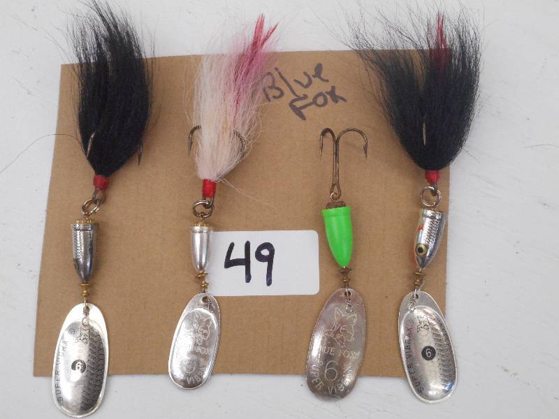 lot 49 image: Lot Of (4) Blue Fox Spinner Lures ...