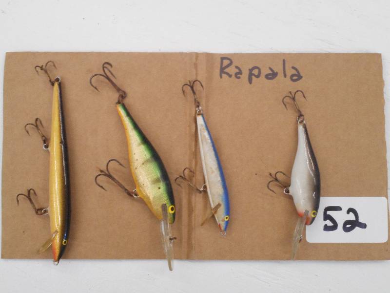lot 52 image: Lot Of (4) Assorted Rapala Lures ...