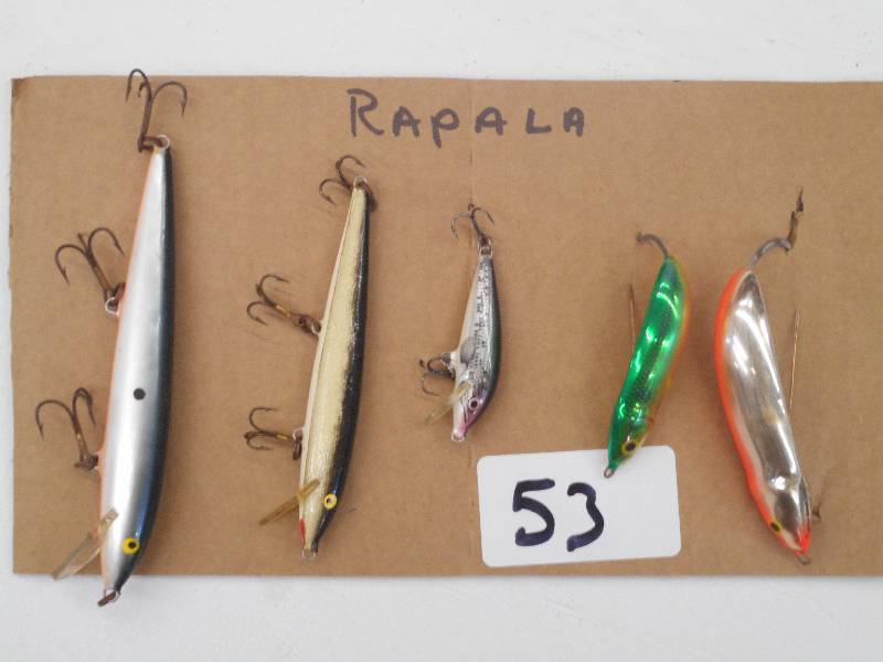 lot 53 image: Lot Of (5) Assorted Rapala Lures ...