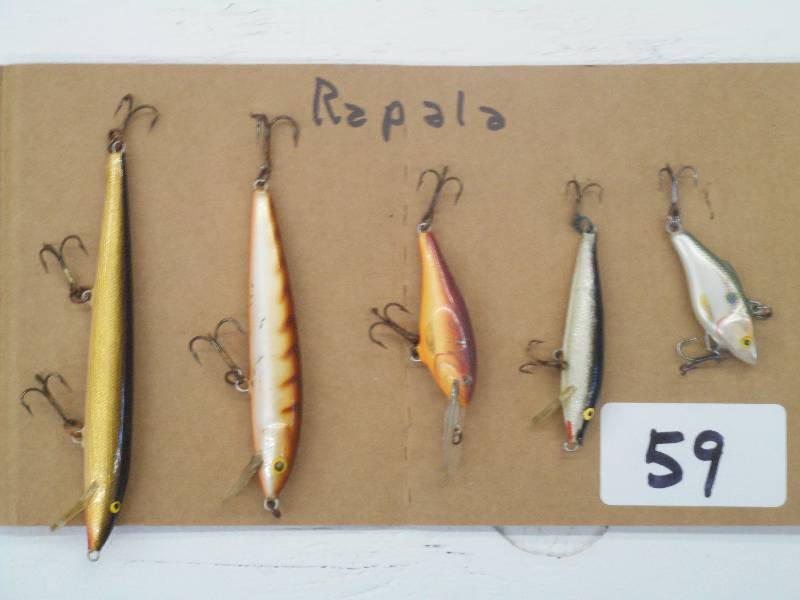 lot 59 image: Lot Of (5) Assorted Rapala Lures ...