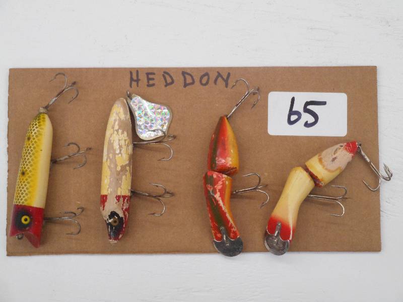 lot 65 image: Lot Of (4) Vintage Heddon Fishing L...