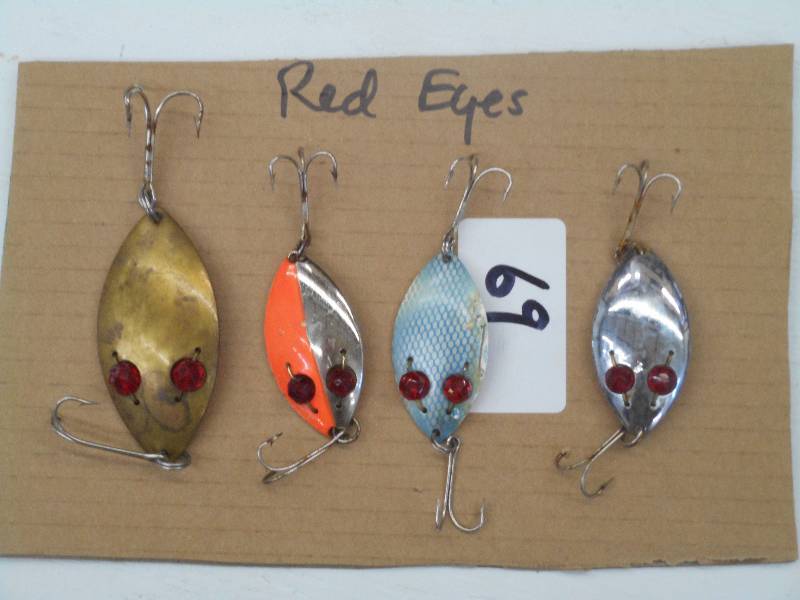 lot 69 image: Lot Of (4) Red Eye Spoon Lures ...