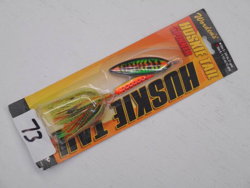 lot 73 image: (1) New Huskie Tail Muskie Spinner ...