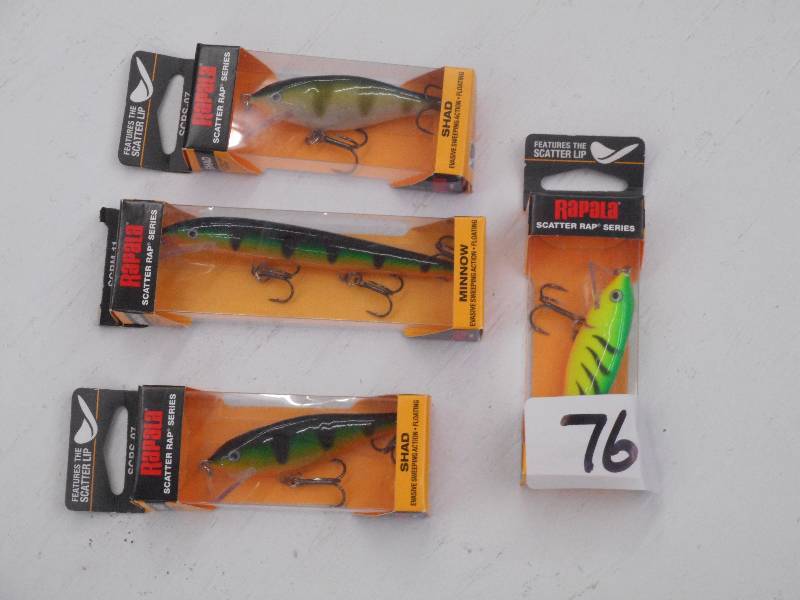 lot 76 image: (4) New-In-Box Rapala Crankbait Lur...