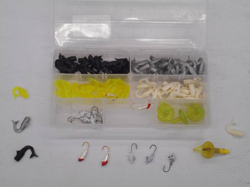 lot 82 image: Plastic Tray Full Of Assorted Jigs ...