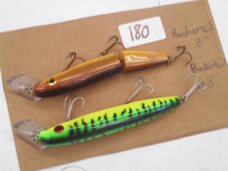 lot 180 image: (2) 8 Buchertails Muskie Lures ...