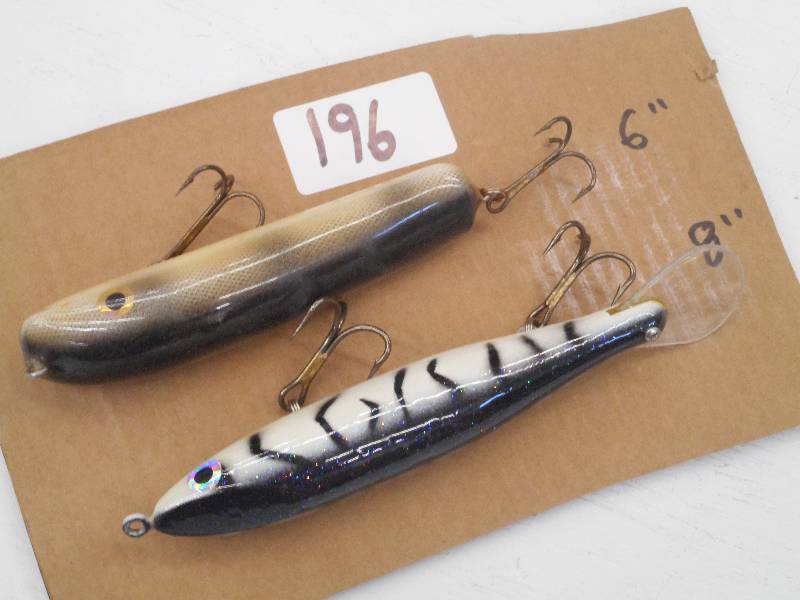lot 196 image: (1) 6 & (1) 8 Muskie Lures ...