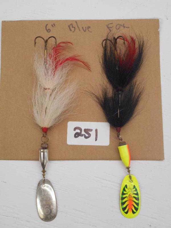 lot 251 image: (2) 6 Blue Fox Muskie Spinner Lure...