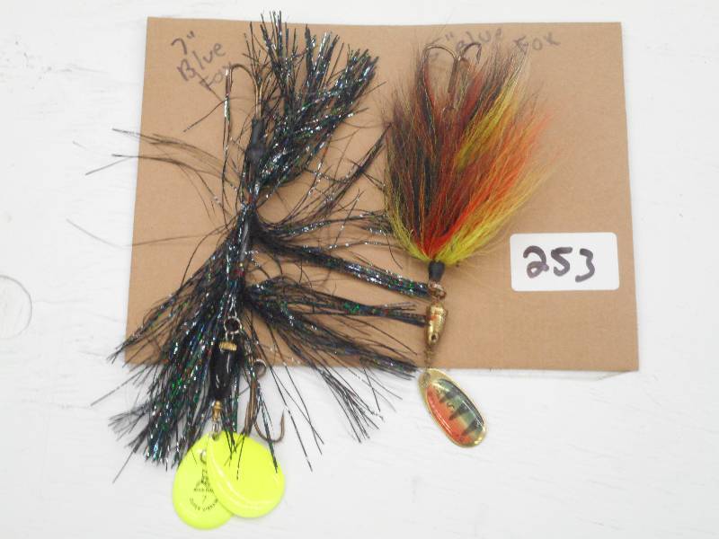 lot 253 image: (1) 7 & (1) 5 Blue Fox Muskie Spi...