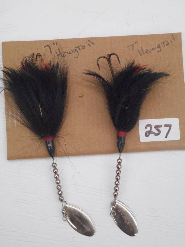lot 257 image: (2) 7 Hawgtail Muskie Spinner Lure...
