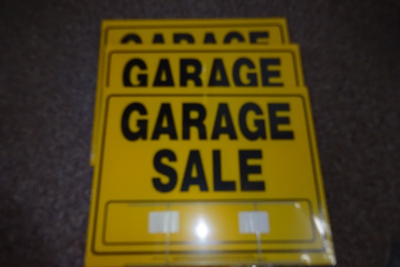 lot 145 image: 3 Garage sale signs