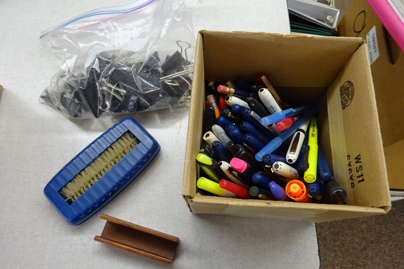 lot 166 image: Clips, Pens, Brush, card Holder