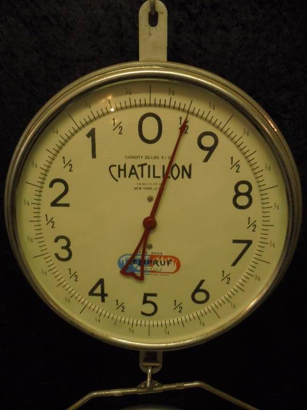 lot 1 image: Chatillon Hanging Produce Scale & Tray