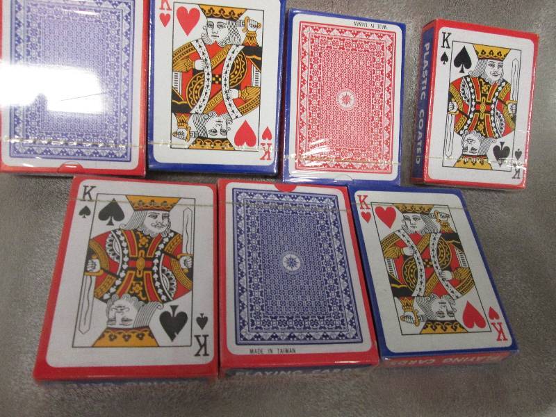 Lot of 7 decks plastic coated playi...