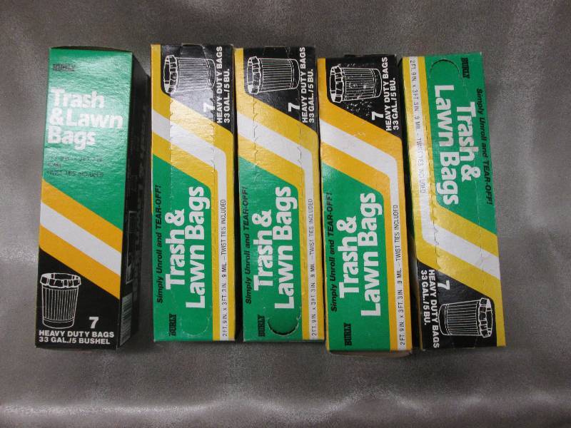 Lot of 5 pk Trash & Lawn Bags 33 ga...