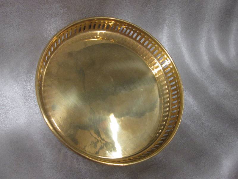 8 12 inch gold metallic tray...