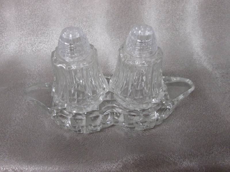 Cut glass salt & pepper shaker set ...