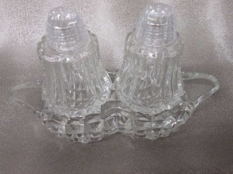Cut glass salt & pepper shaker set ...